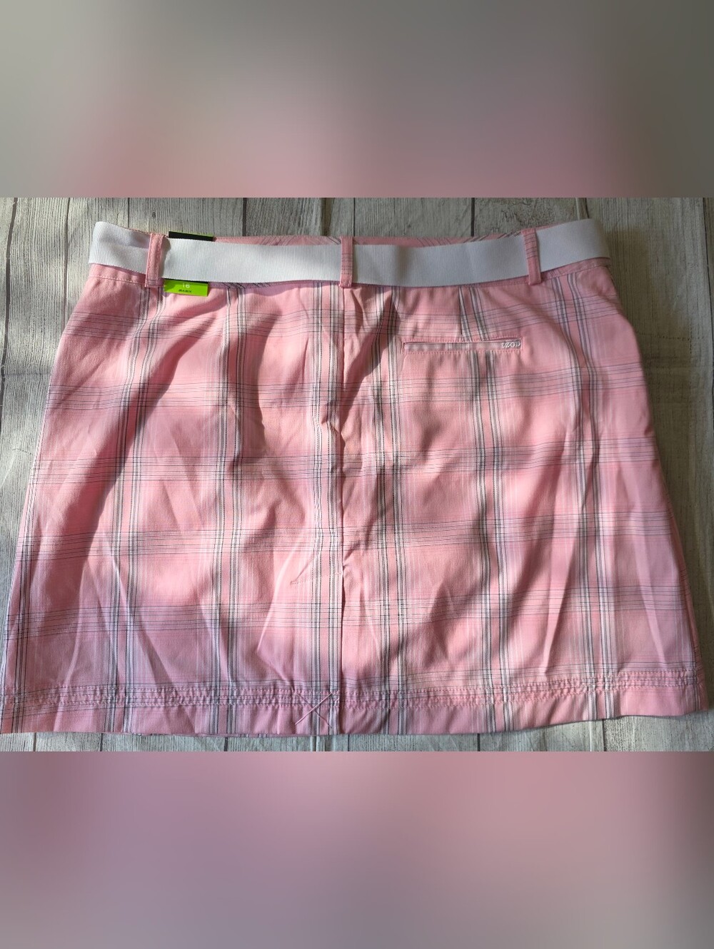 Izod Golf Skirt Cool FX Women’s Size 16 Skort Athleisure Pink Plaid Pockets NWT - Picture 4 of 10